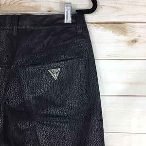 Vintage Guess Jeans High Waist Textured Wax Coated Tapered Leg